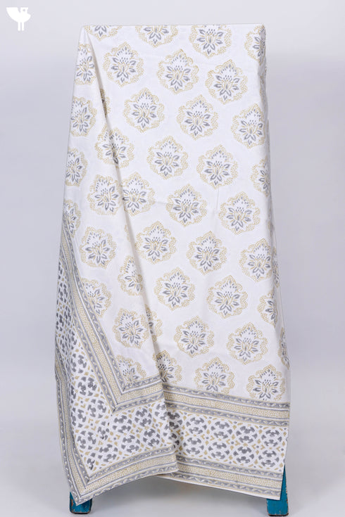 20s Cotton Bed Cover In Graphic Block Print