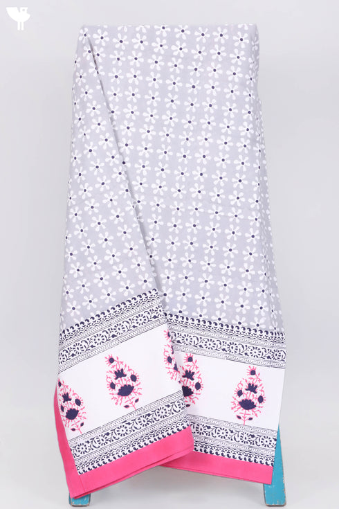 20s Cotton Bed Cover In Floral BlockPrint