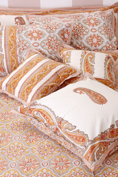 20s Cotton Bed Cover in Block Print