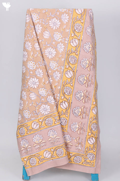 20s Cotton Bedcover In Floral Block Print