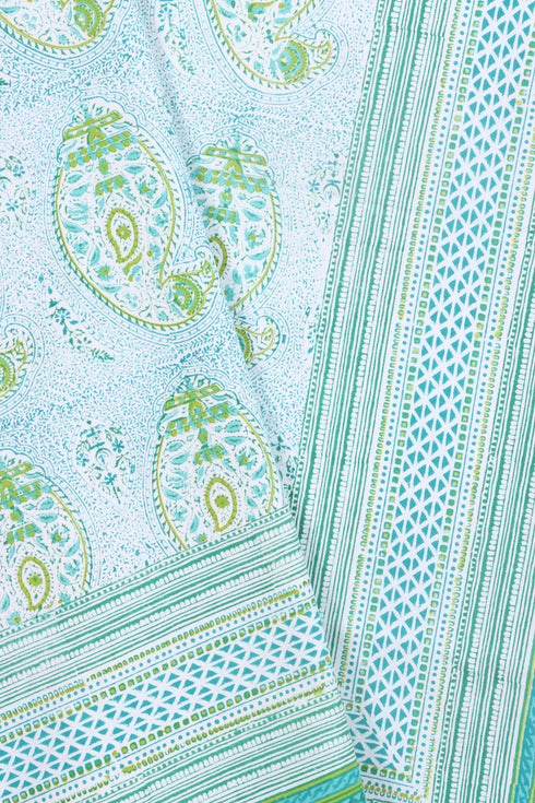 20s Cotton Bed Cover In Graphic Block Print