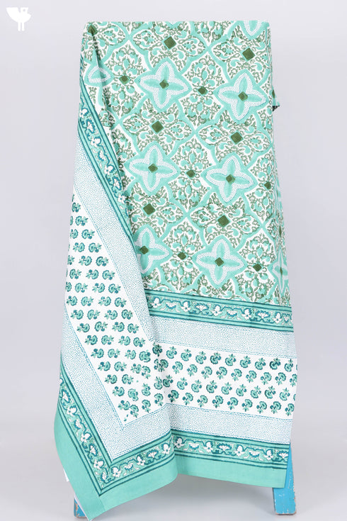 20s Cotton Bed Cover in Block Print