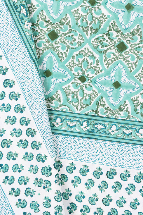 20s Cotton Bed Cover in Block Print