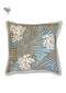 20s Cotton Cushion Cover In Sky Blue And Grey Foliage Print