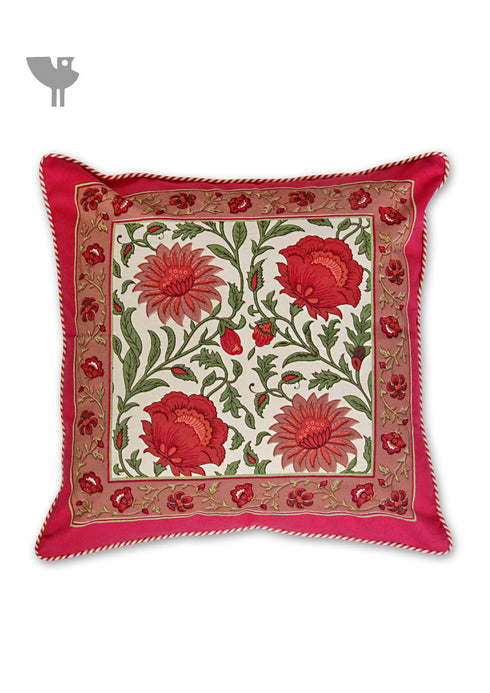 20s Cotton Cushion Cover in Large Floral Print