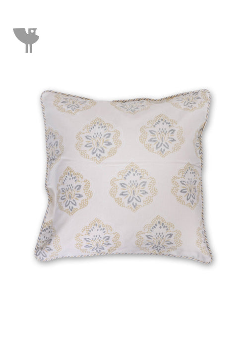 20s Cotton Cushion Cover In Graphic Block Print