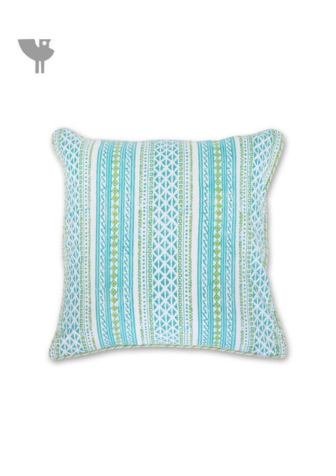 20s Cotton Cushion Cover In Graphic Block Print
