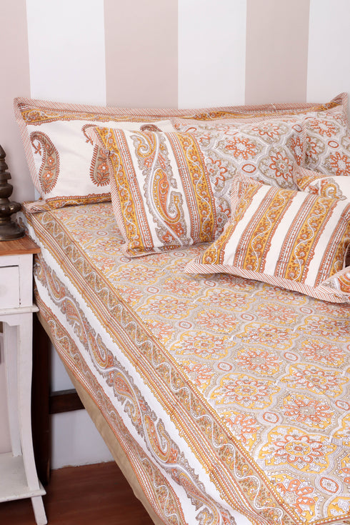 20s Cotton Cushion Cover In Paisley Block Print