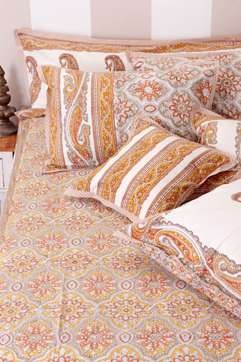 20s Cotton Cushion Cover In Paisley Block Print