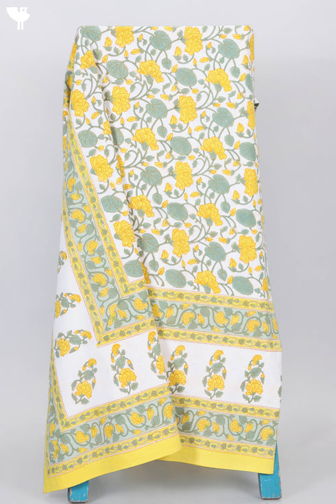 20s Cotton KING SIZE Bed Cover In Floral Print