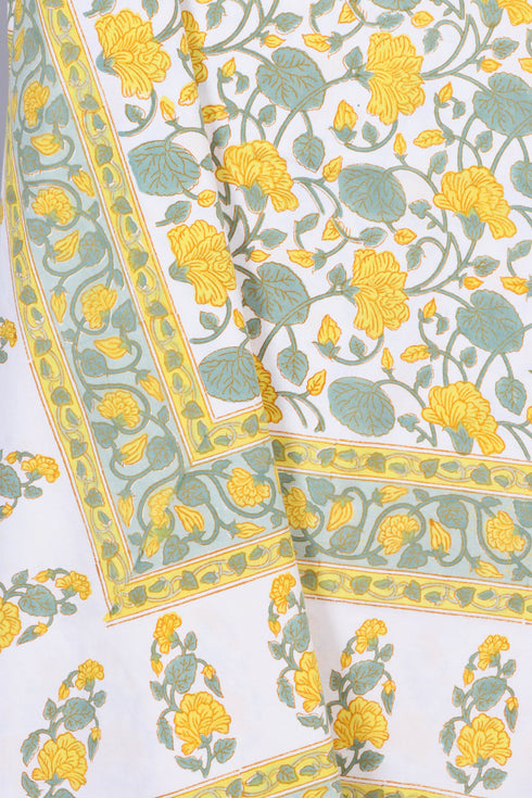 20s Cotton KING SIZE Bed Cover In Floral Print