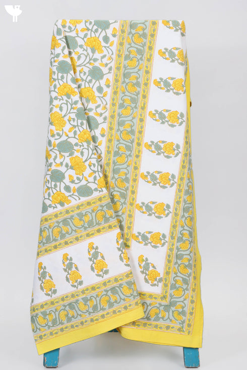 20s Cotton KING SIZE Bed Cover In Floral Print