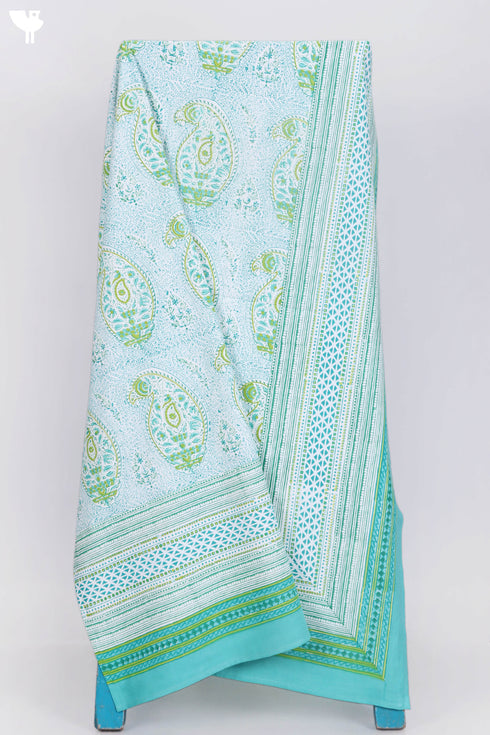 20s Cotton KING SIZE Bed Cover In Graphic Block Print