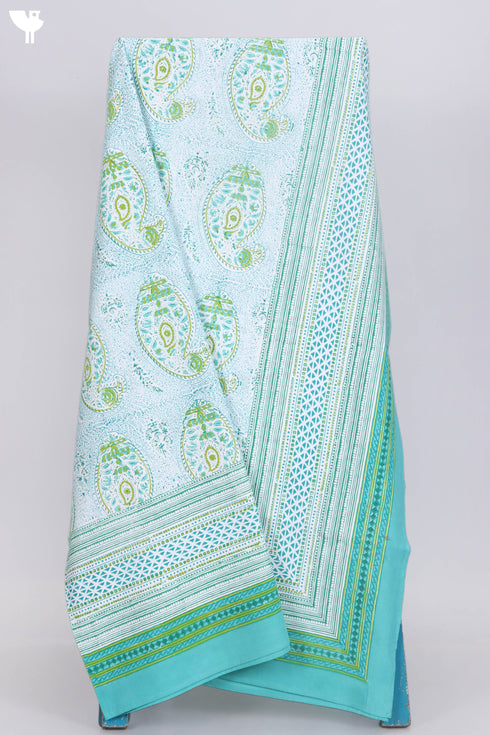 20s Cotton KING SIZE Bed Cover In Graphic Block Print