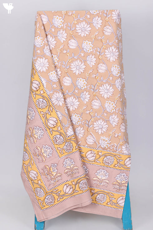 20s Cotton KING SIZE Bed cover In Floral Block Print