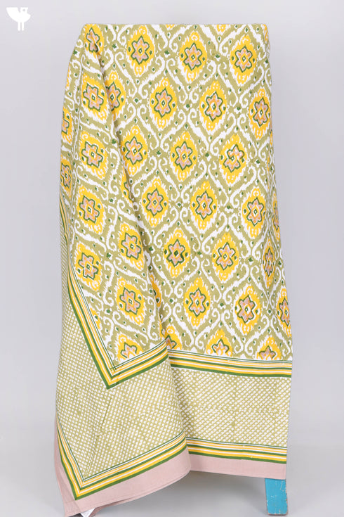 20s Cotton KING SIZE Bedcover In Ikat Block Print