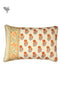 40s Cotton Pillow Cover in Lotus Block Print with Magji Flap