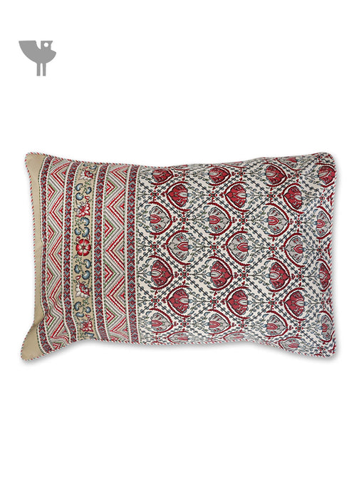 40s Cotton Pillow Cover in Floral Print