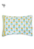 40’s Cotton Pillow Cover In Floral Block Print