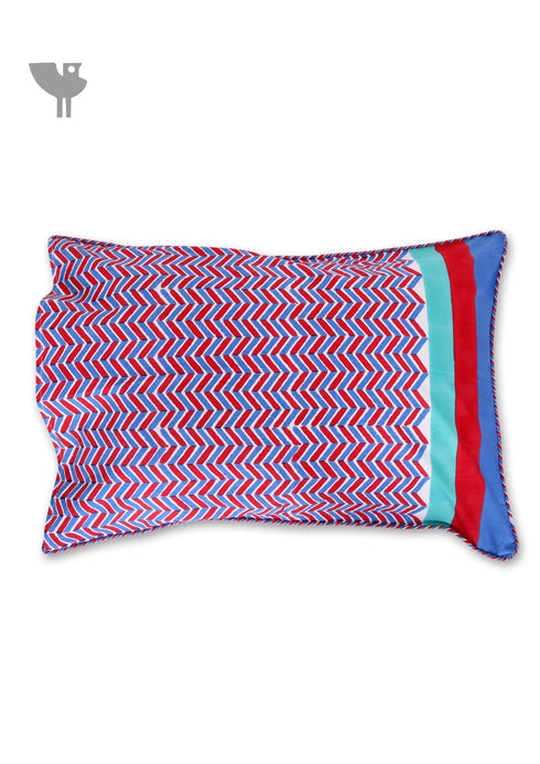 40s Cotton Pillow Cover in Floral Block Print