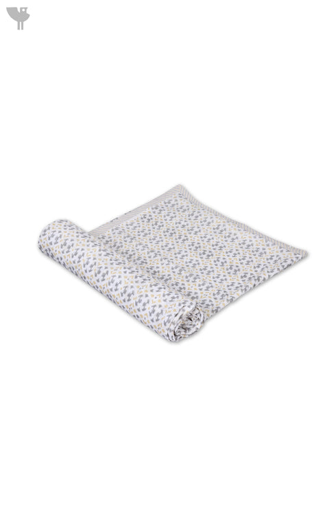 Mulmul Cotton Dohar In Graphic Block Print