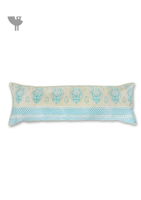 20s Cotton Lumbar Cushion Cover In Graphic Block Print
