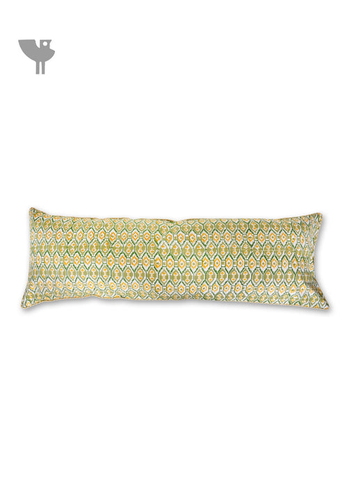 20s Cotton Lumbar Cushion Cover In Ikat Block Print