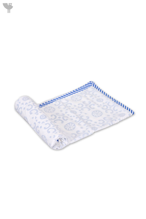 Mulmul Cotton Khasto Dohar In Abstract Block Print