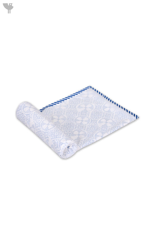 Mulmul Cotton Khasto Dohar In Abstract Block Print