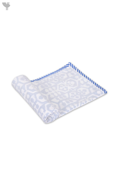 Mulmul Cotton Khasto Dohar In Abstract Block Print