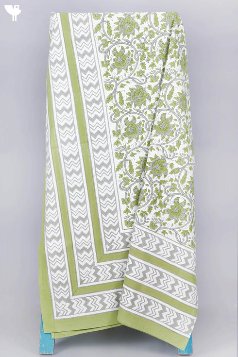 20s Cotton Bed Cover in Floral Block Print