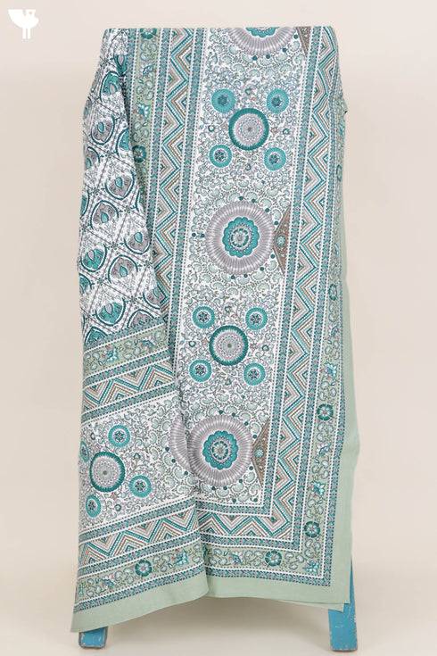 20s Cotton Bed Cover in Floral Block Print