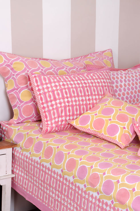 20s Cotton Bed Cover in Block Print