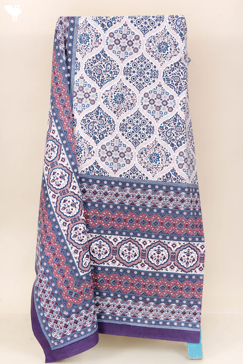 20s Cotton Bed Cover In Geometric Print