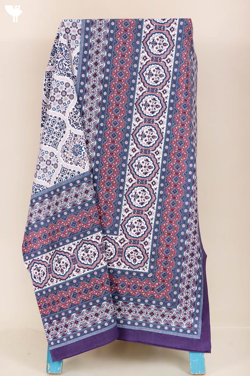 20s Cotton Bed Cover In Geometric Print