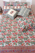 20s Cotton Bed Cover in Floral Block Print