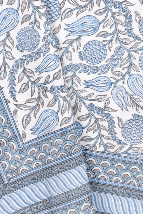 20s Cotton Bed Cover in Block Print