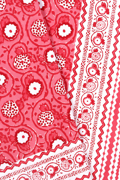 20s Cotton Bed Cover in Floral Block Print