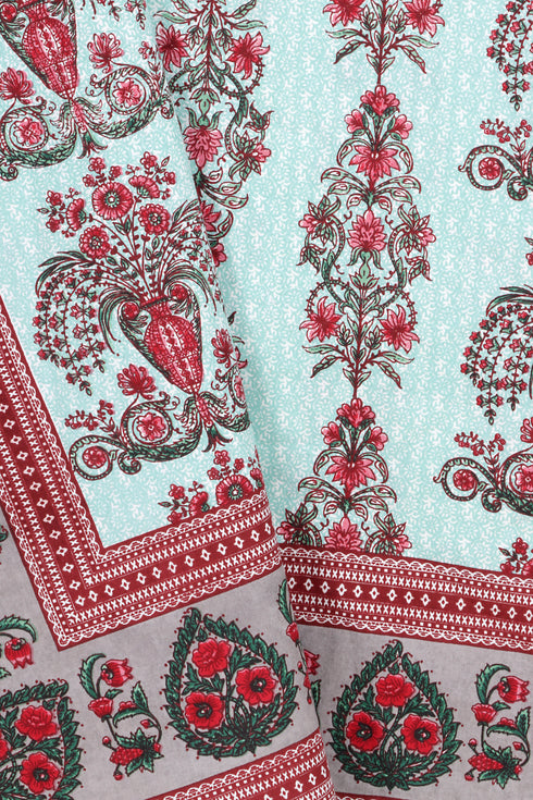 20s Cotton Bed Cover In Floral Print