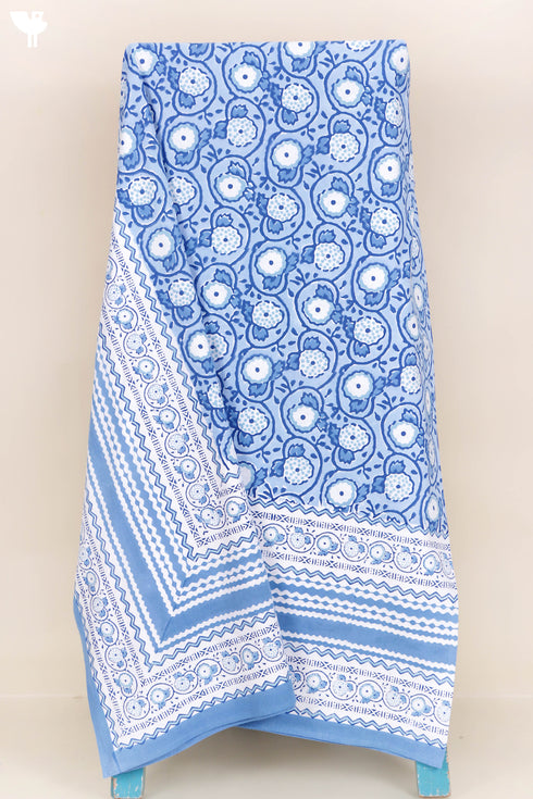 20s Cotton Bed Cover in Floral Block Print