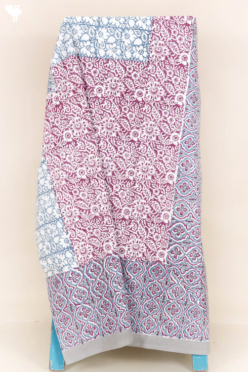 20s Cotton Bed Cover In Assorted Block Print