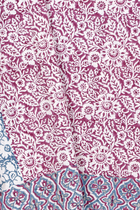 20s Cotton Bed Cover In Assorted Block Print