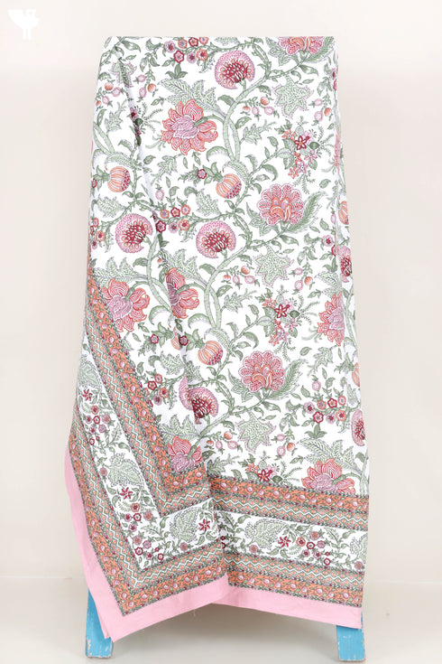 20s Cotton Bed Cover In Floral Print
