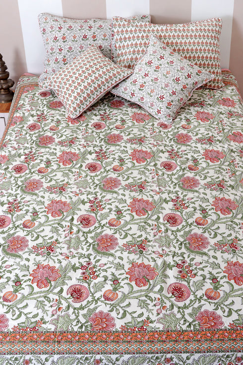 20s Cotton Bed Cover In Floral Print