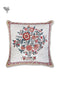 20s Cotton Cushion Cover In Indian Blue and Brick Red Floral Print