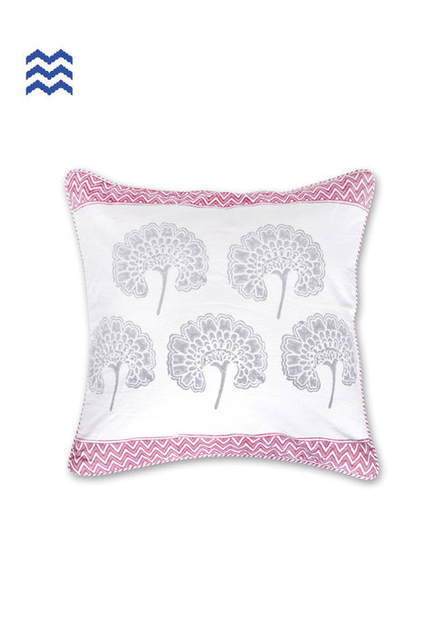 20s Cotton Cushion Cover In Graphic Block Print