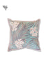 20s Cotton Cushion Cover In Sky Blue And Grey Foliage Print