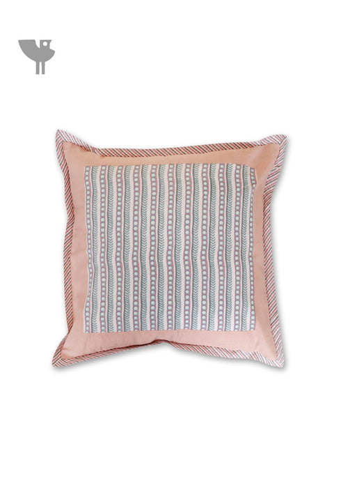 20s Cotton Cushion Cover In Sky Blue And Grey Foliage Print