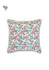 20’s Cotton Cushion Cover In Floral Block Print