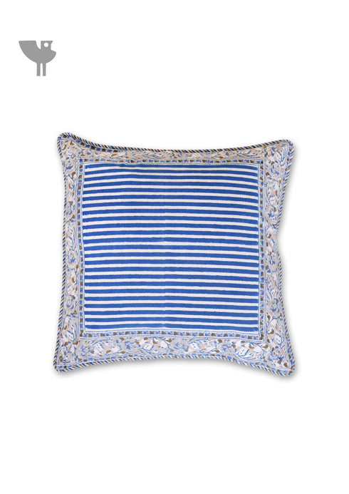 20s Cotton Cushion Cover in Floral Block Print